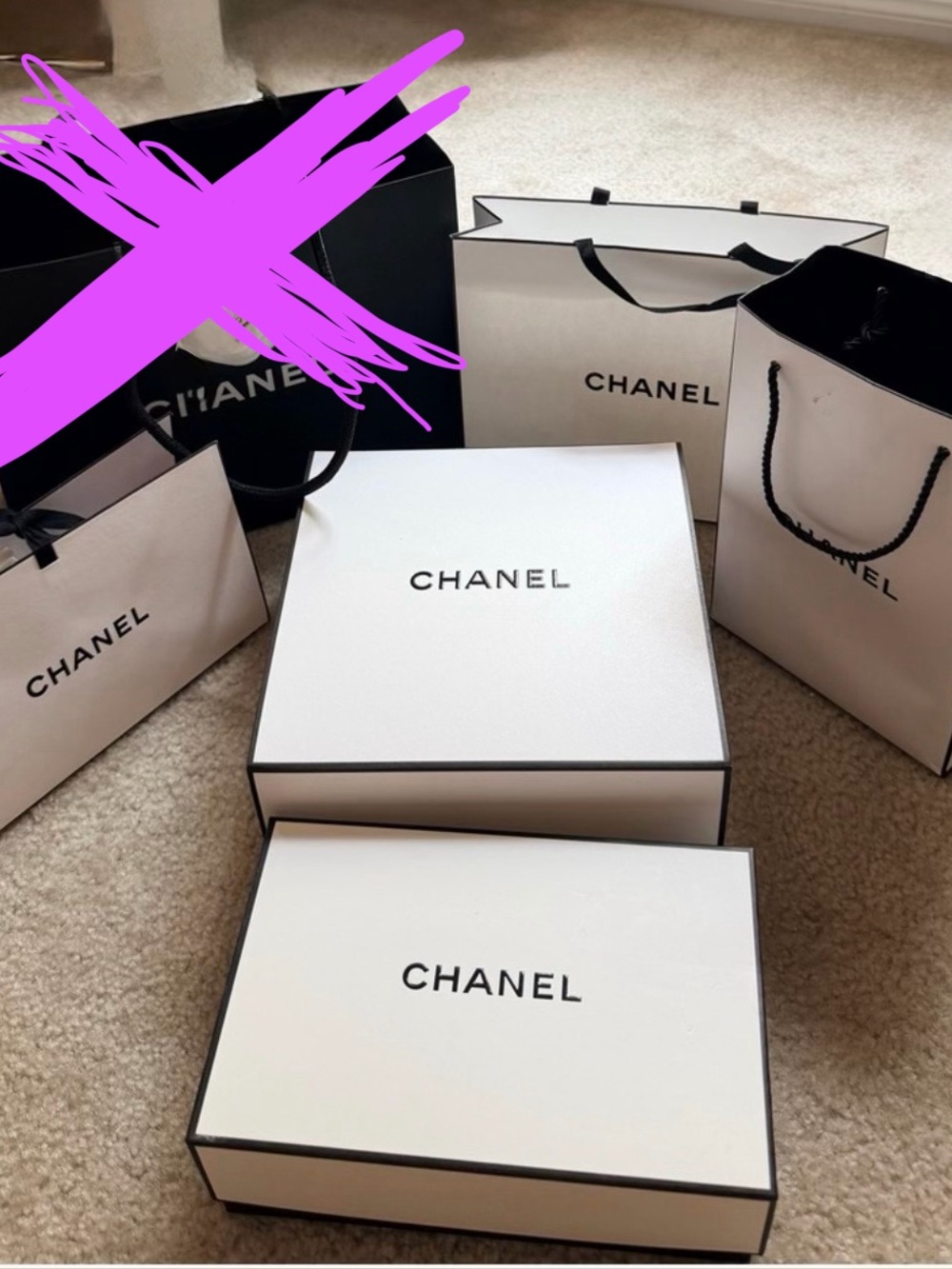 CHANEL Black & White Gift Bags and Boxes Assortment